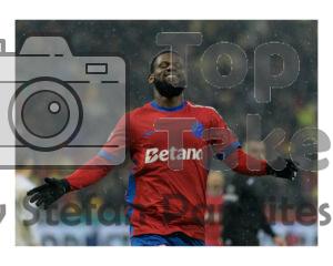 Thiam de la FCSB sarbatoreste in timpul meciului FCSB – FC Botosani pe Arena Nationala din Bucuresti in SuperLiga Romaniei, 5 februarie 2026